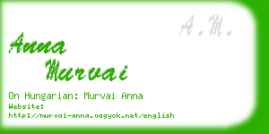 anna murvai business card